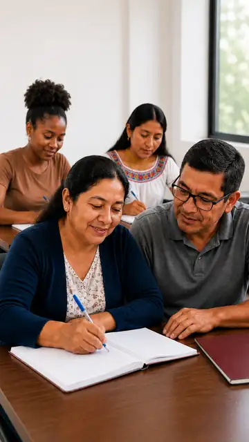 Estudiantes de la Unidad Educativa PCEI ORIONSEG en modalidad EPJA semipresencial