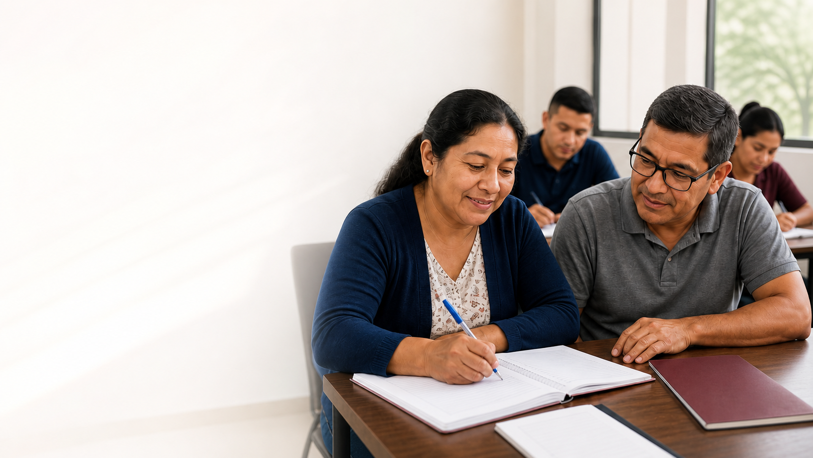 Jóvenes y adultos estudiando en modalidad EPJA